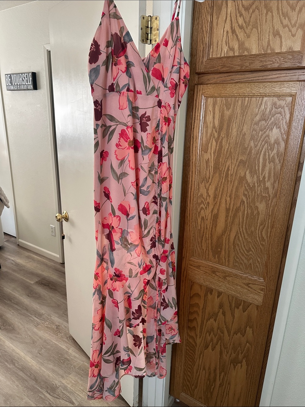 Fashion Nova Pink Floral Spaghetti-Strap Maxi Dress
